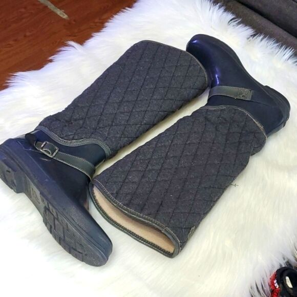 Sperry Top-Sider Women's Saltwater Tall Nylon Duck Boot Slate Quilted Waterproof - Picture 3 of 8